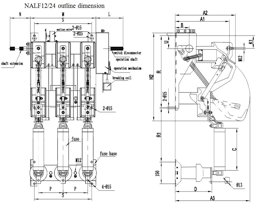 NALF12/24 outline dimension